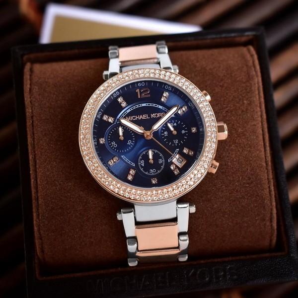  Shop Authentic Michael Kors Parker Blue Dial Two Tone Steel Strap Watch for Women - MK6141 - Luxxuri