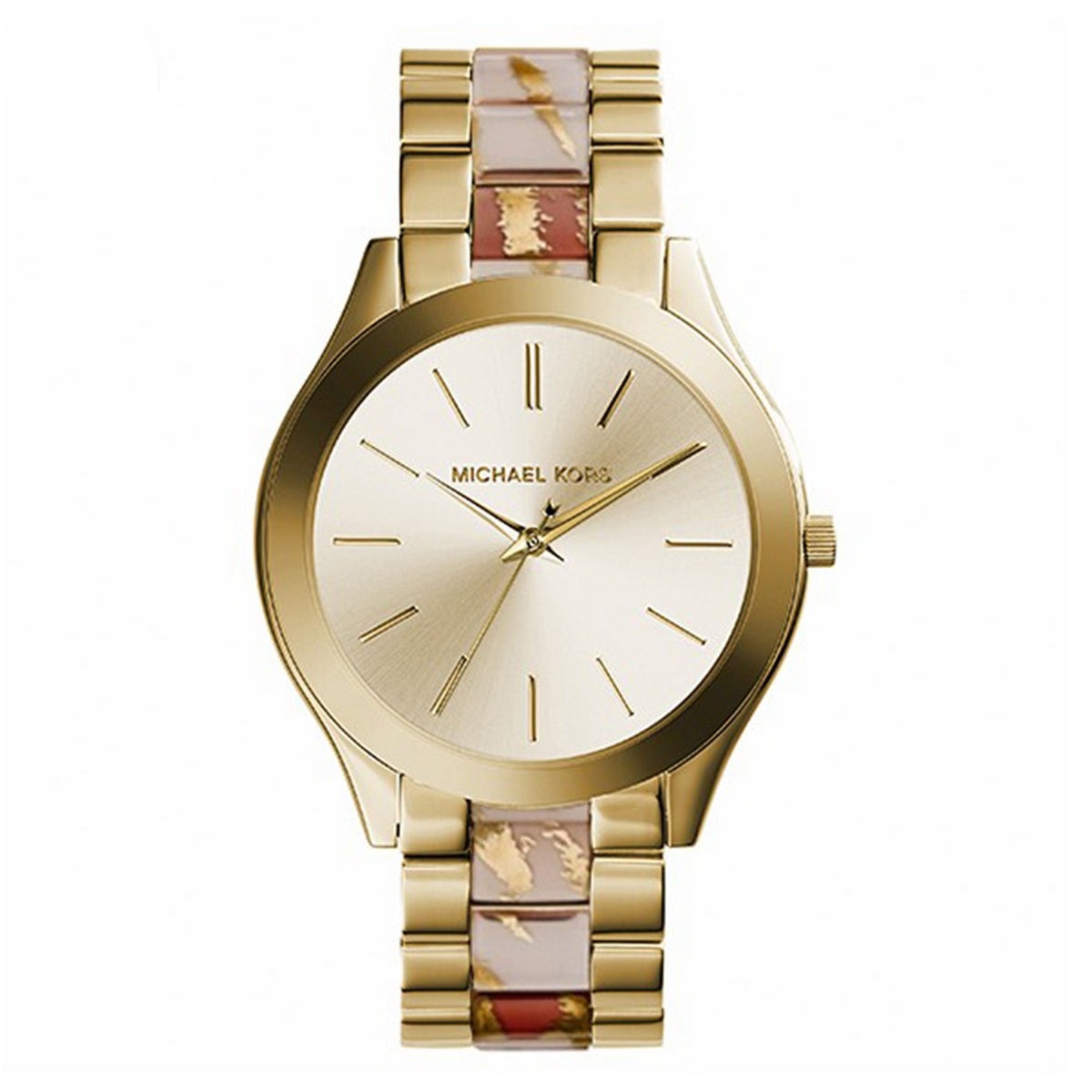  Shop Authentic Michael Kors Slim Runway Gold Dial Two Tone Steel Strap Watch for Women - MK4300 - Luxxuri