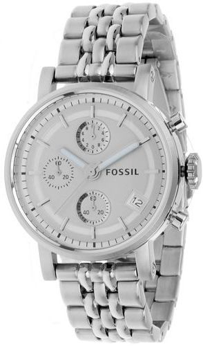  Shop Authentic Fossil Boyfriend Chronograph Silver Dial Silver Steel Strap Watch for Women - ES2198 - Luxxuri