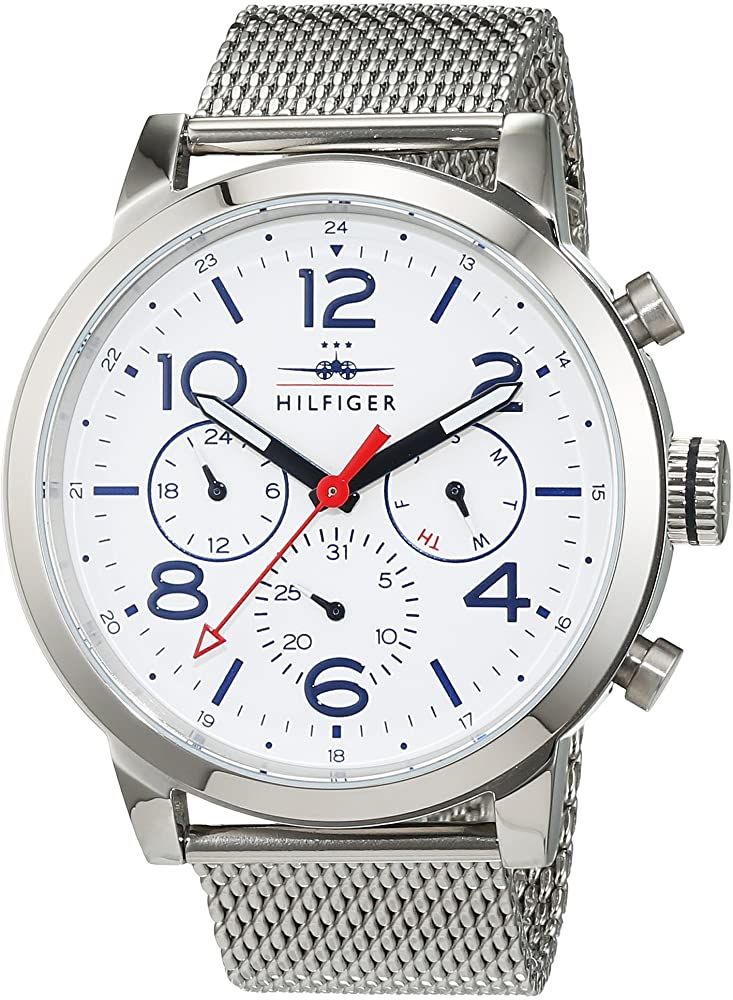  Shop Authentic Tommy Hilfiger Jake Quartz White Dial Silver Mesh Bracelet Watch for Men - 1791233 - Luxxuri