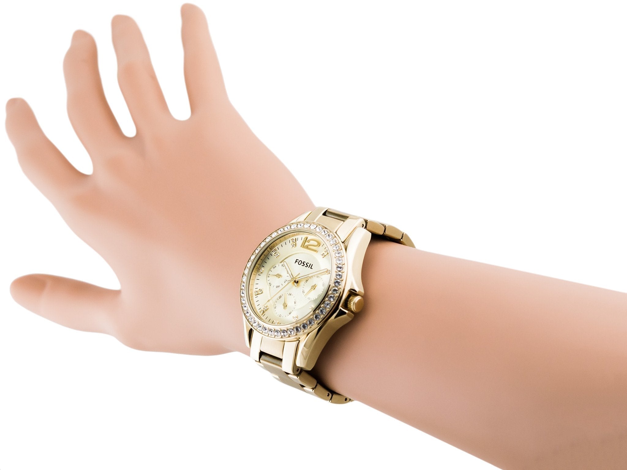  Shop Authentic Fossil Riley Gold Dial Gold Steel Strap Watch for Women - ES3203 - Luxxuri