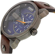  Shop Authentic Diesel Mini Daddy Analog Blue Dial Brown Leather Strap Watch For Men - DZ7339 - Luxxuri