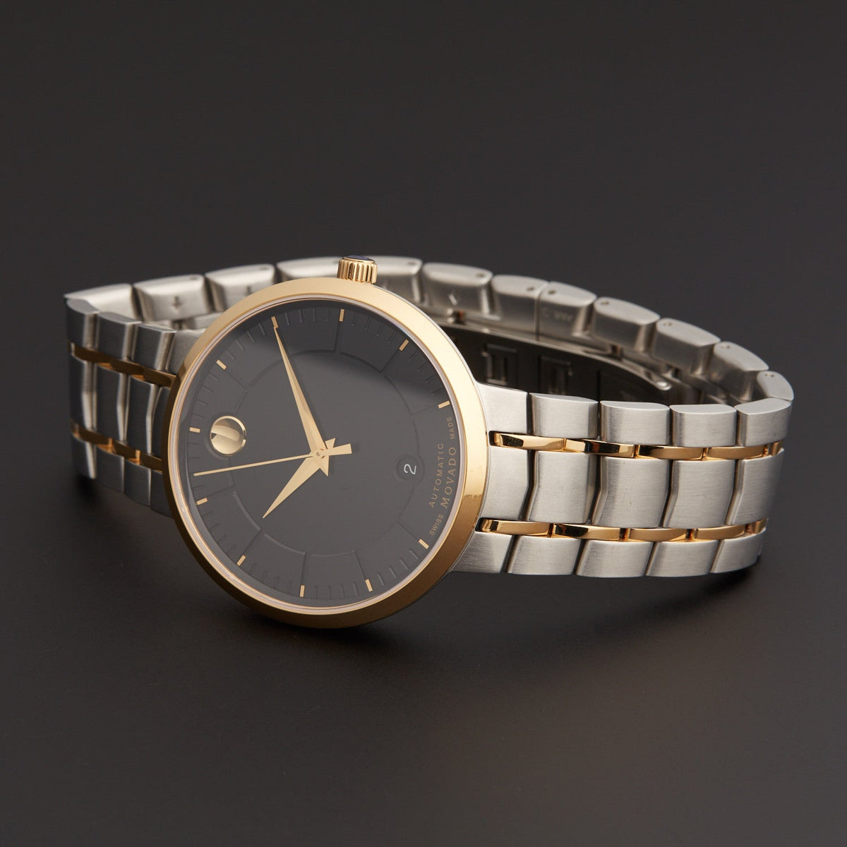 Shop Authentic Movado 1881 Automatic Black Dial Two Tone Steel Strap Watch For Men - 0606916 - Luxxuri