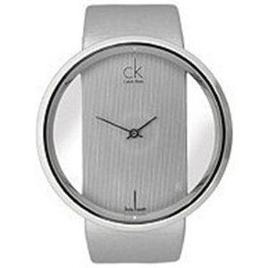  Shop Authentic Calvin Klein Glam Transparent Silver Dial Grey Leather Strap Watch for Women - K9423193 - Luxxuri
