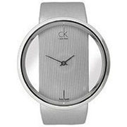  Shop Authentic Calvin Klein Glam Transparent Silver Dial Grey Leather Strap Watch for Women - K9423193 - Luxxuri