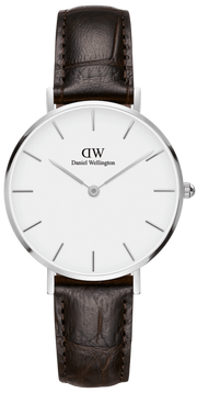  Shop Authentic Daniel Wellington Classic Petite Reading White Dial Black Leather Strap Watch For Women - DW00100241 - Luxxuri