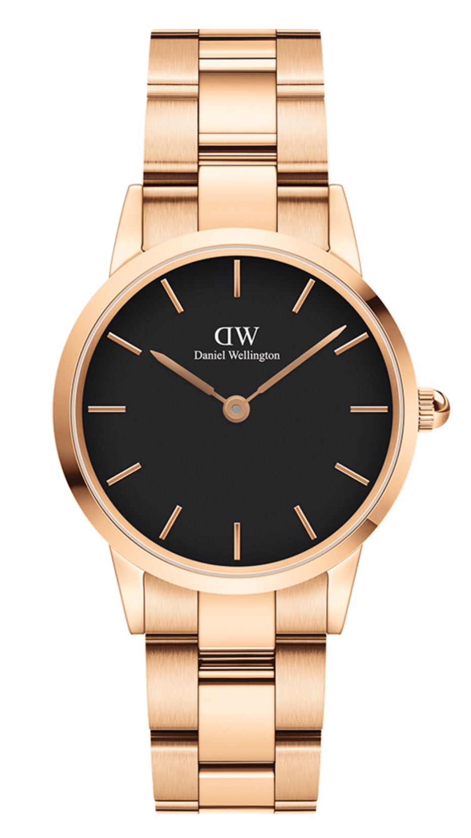  Shop Authentic Daniel Wellington Iconic Link Black Dial Rose Gold Steel Strap Watch for Women - DW00100212 - Luxxuri