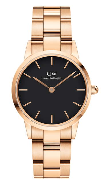  Shop Authentic Daniel Wellington Iconic Link Black Dial Rose Gold Steel Strap Watch for Women - DW00100212 - Luxxuri