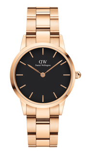  Shop Authentic Daniel Wellington Iconic Link Black Dial Rose Gold Steel Strap Watch For Men - DW00100344 - Luxxuri