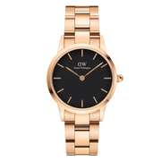  Shop Authentic Daniel Wellington Iconic Link Black Dial Rose Gold Steel Strap Watch for Women - DW00100210 - Luxxuri