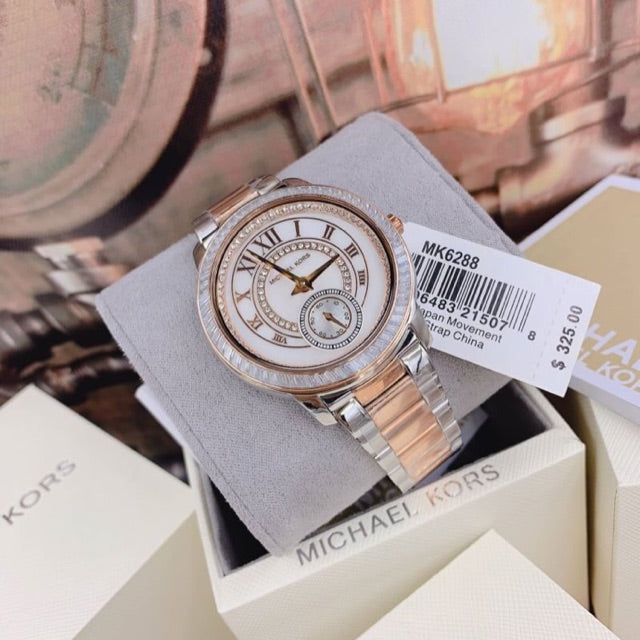  Shop Authentic Michael Kors Madelyn Silver Dial Two Tone Steel Strap Watch for Women - MK6288 - Luxxuri