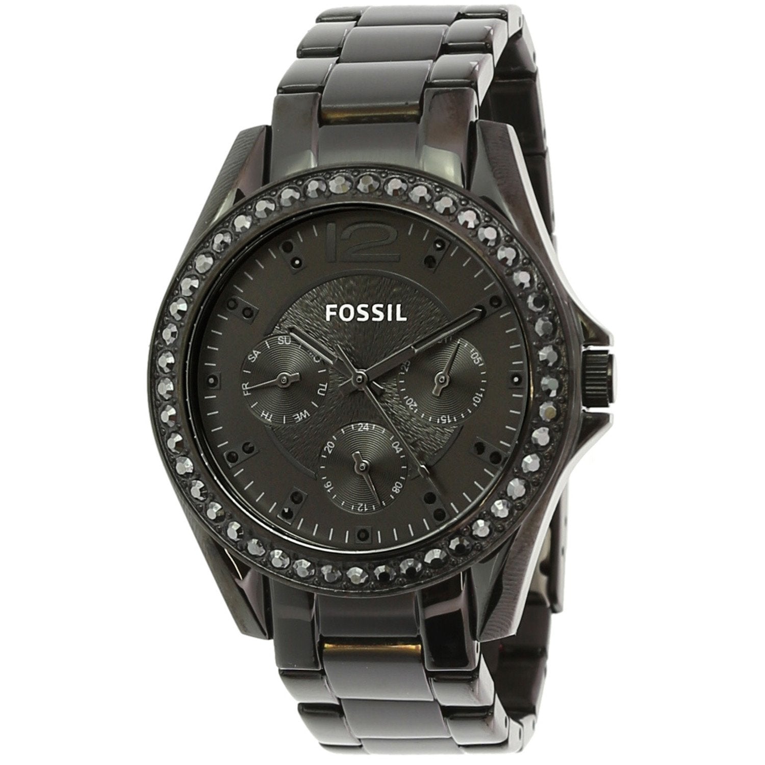  Shop Authentic Fossil Riley Multifunction Black Dial Black Steel Strap Watch for Women - ES4519 - Luxxuri