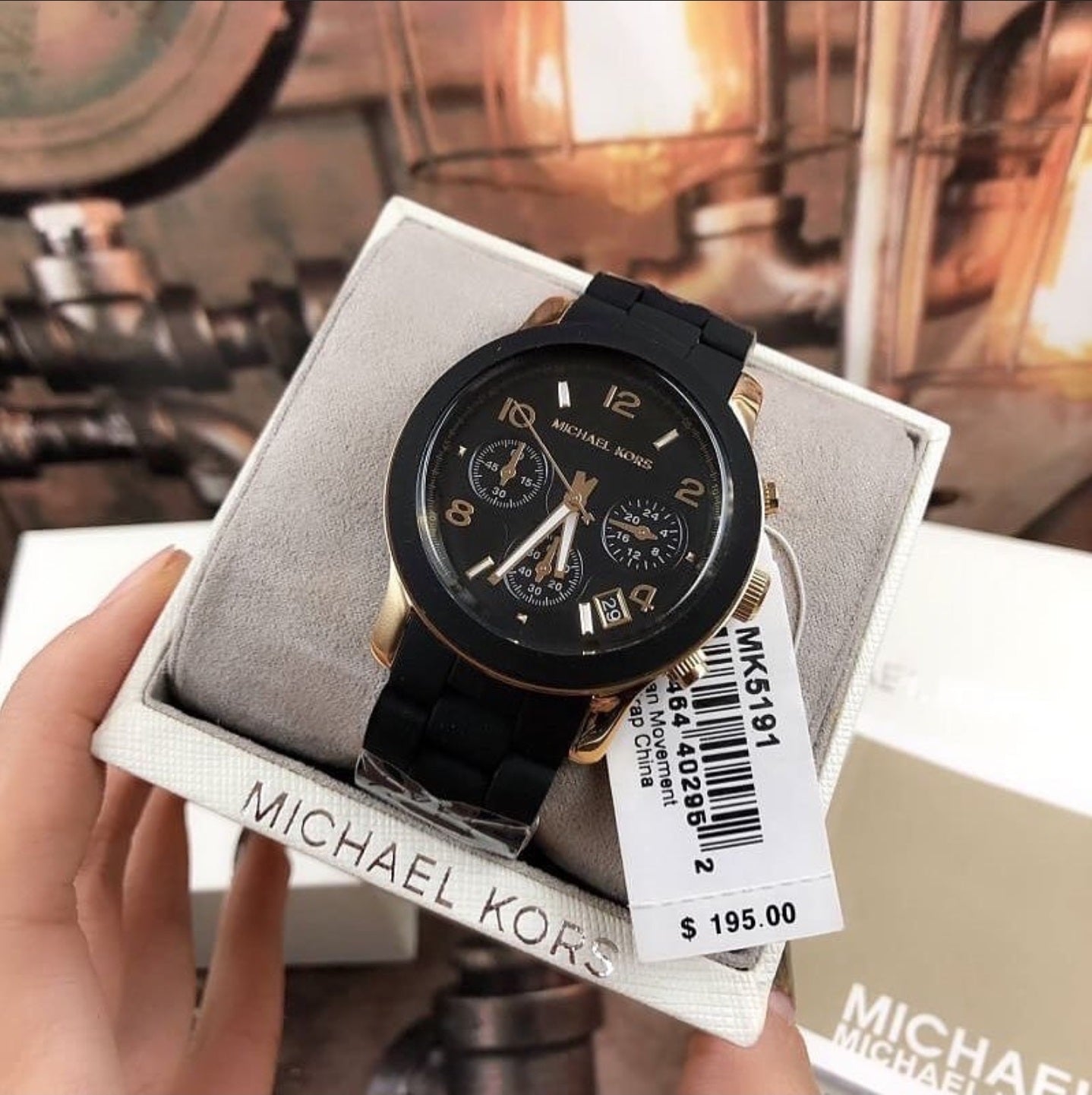  Shop Authentic Michael Kors Runway Black Dial Black Silicone Strap Watch for Women - MK5191 - Luxxuri