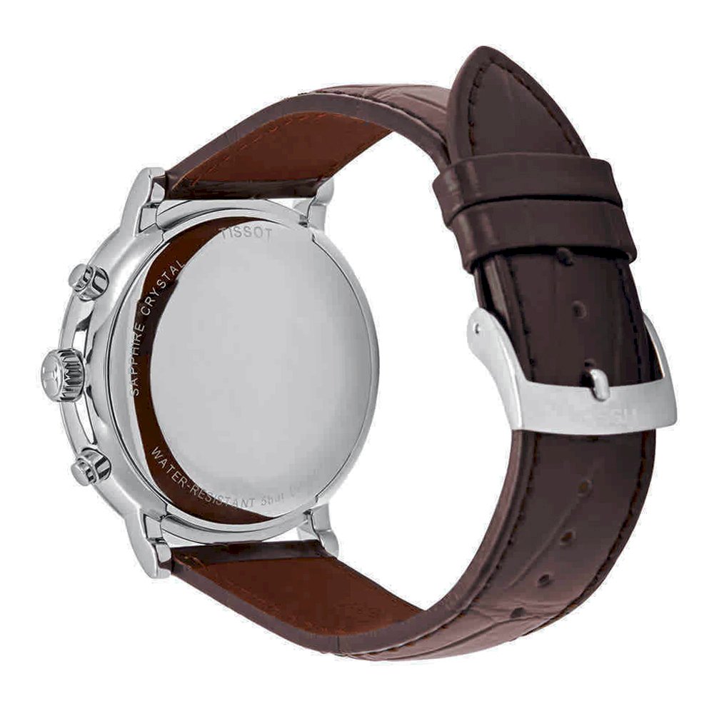  Shop Authentic Tissot Carson Premium Chronograph White Dial Brown Leather Strap Watch For Men - T122.417.16.011.00 - Luxxuri