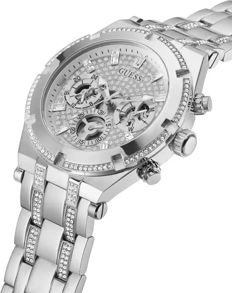  Shop Authentic Guess Continental Silver Dial Silver Steel Strap Watch for Men - GW0261G1 - Luxxuri