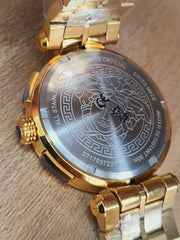  Shop Authentic Versace V Racer Chronograph White Dial Gold Steel Strap Watch for Men - VBR060017 - Luxxuri