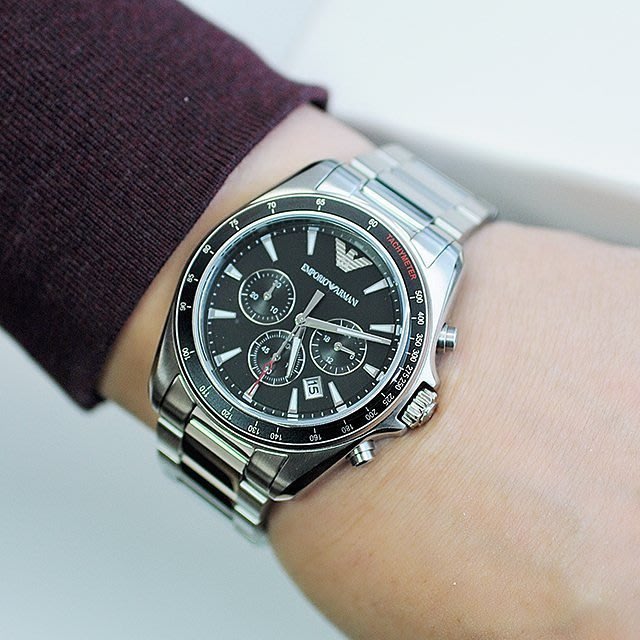  Shop Authentic Emporio Armani Sigma Chronograph Black Dial Silver Steel Strap Watch For Men - AR6098 - Luxxuri