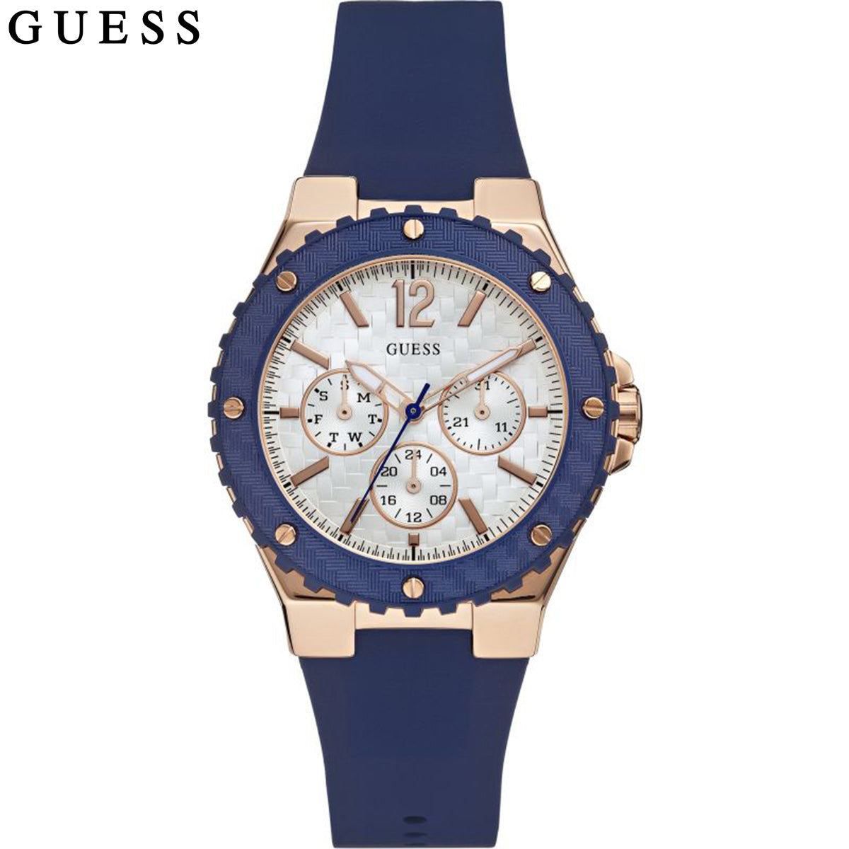  Shop Authentic Guess Overdrive White Dial Blue Rubber Strap Watch for Women - W0149L5 - Luxxuri