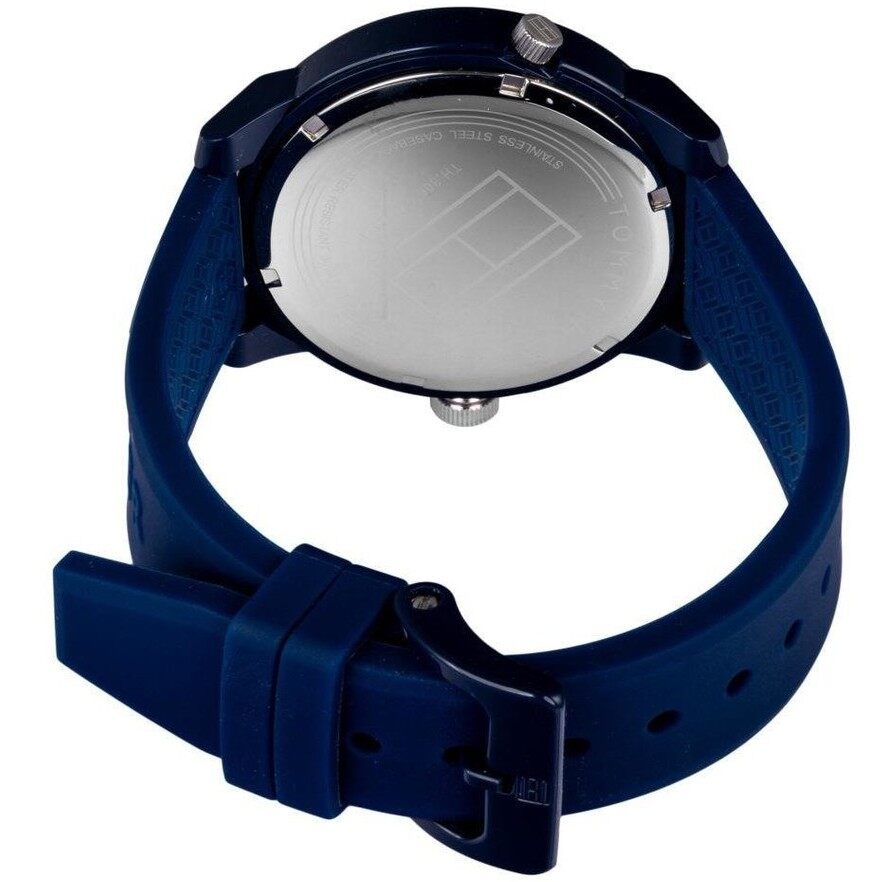  Shop Authentic Tommy Hilfiger Denim Quartz Blue Dial Blue Rubber Strap Watch for Men - 1791325 - Luxxuri