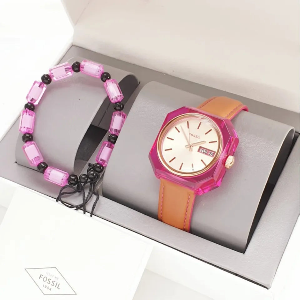  Shop Authentic Fossil Candy White Dial Brown Leather Strap Watch for Women - ES3537 - Luxxuri