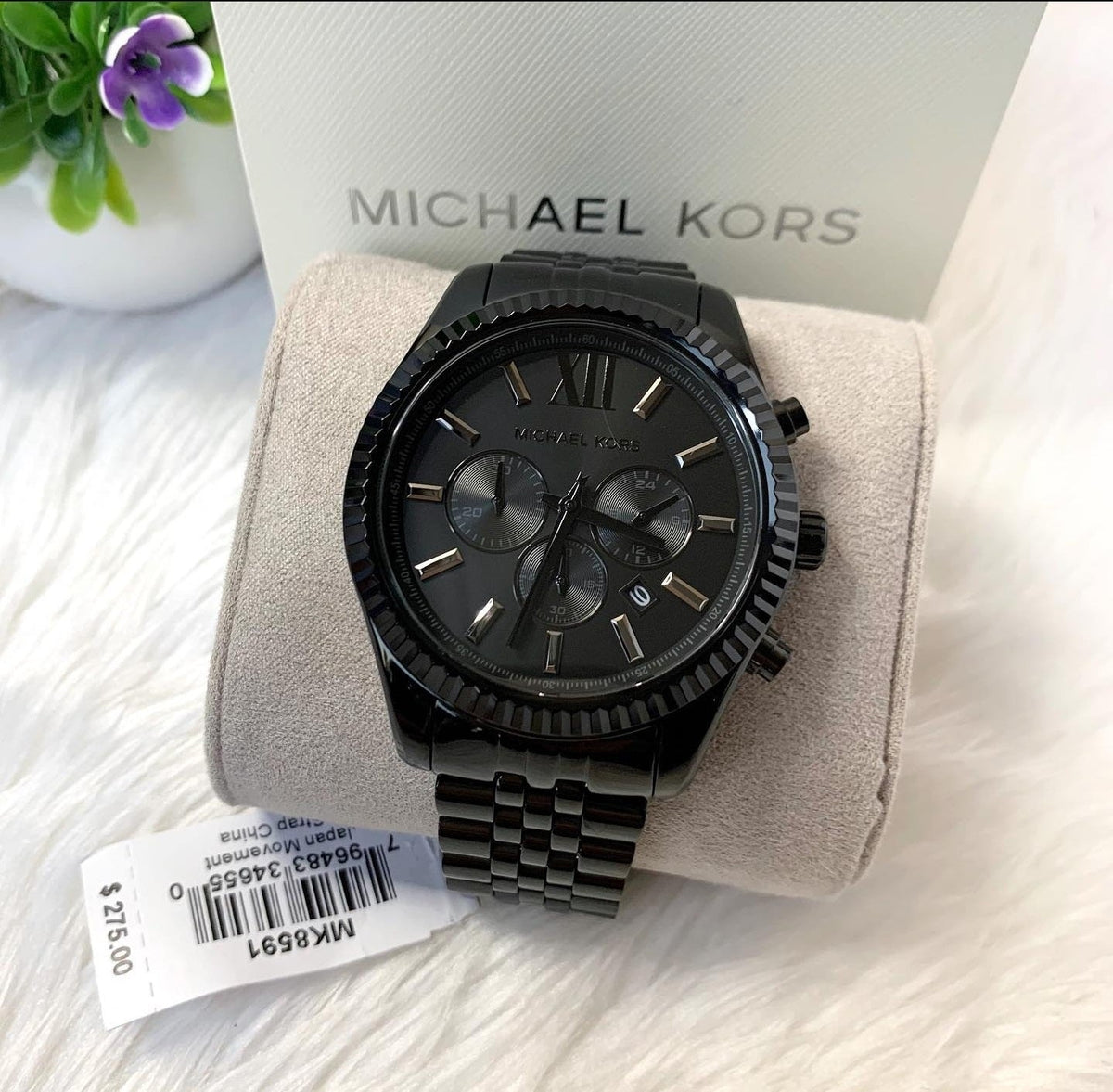  Shop Authentic Michael Kors Lexington Chronograph Black Dial Black Steel Strap Watch For Men - MK8591 - Luxxuri