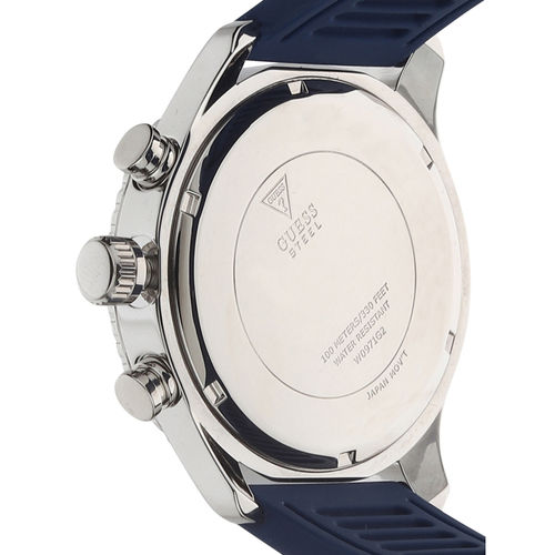  Shop Authentic Guess Fleet Chronograph Black Dial Blue Rubber Strap Watch for Men - W0971G2 - Luxxuri
