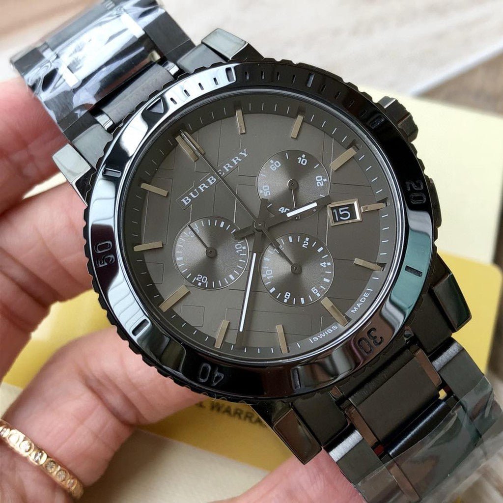  Shop Authentic Burberry The City Grey Dial Gunmetal Grey Steel Strap Watch for Men - BU9381 - Luxxuri