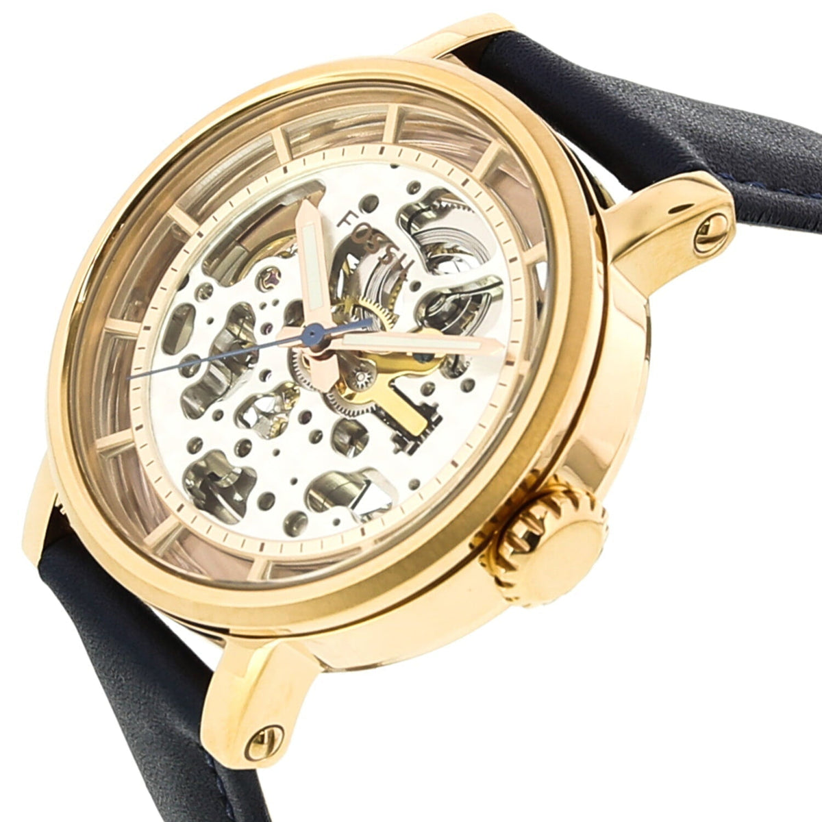  Shop Authentic Fossil Original Boyfriend Skeleton White Dial Blue Leather Strap Watch for Women - ME3086 - Luxxuri