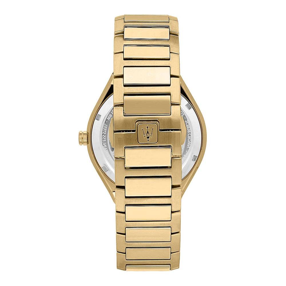  Shop Authentic Maserati Stile Black Dial Gold Steel Strap Watch For Men - R8853142004 - Luxxuri
