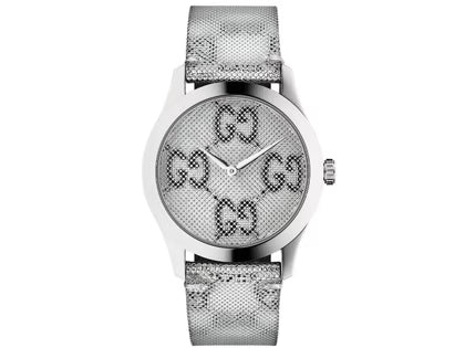 Shop Authentic Gucci G Timeless Quartz Grey Dial Grey Leather Strap Watch For Men - YA1264058 - Luxxuri