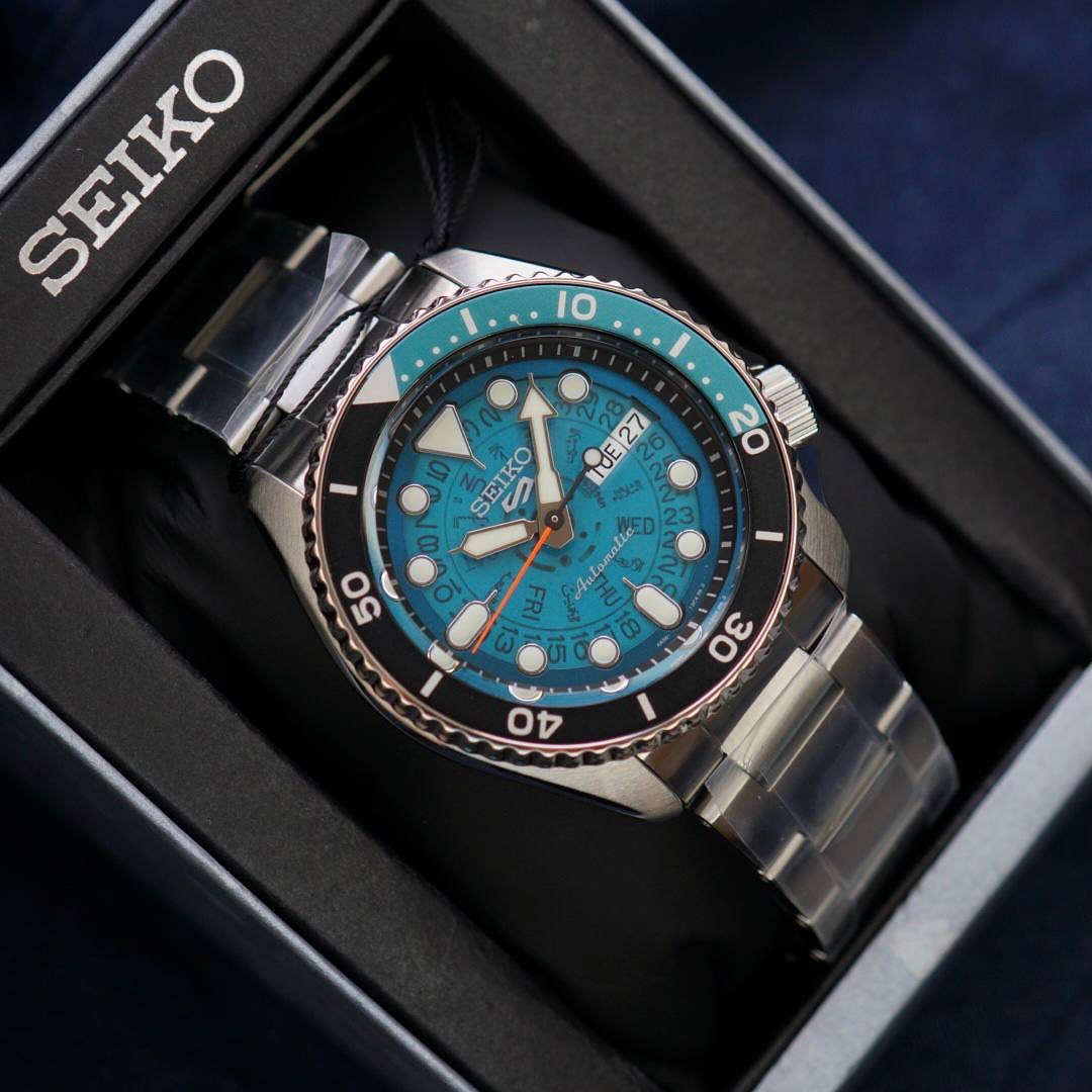  Shop Authentic Seiko 5 Sports SKX Skeleton Green Dial Silver Steel Strap Watch For Men - SRPJ45K1 - Luxxuri