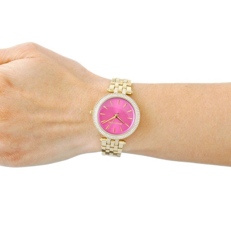  Shop Authentic Michael Kors Darci Pink Dial Gold Steel Strap Watch for Women - MK3444 - Luxxuri