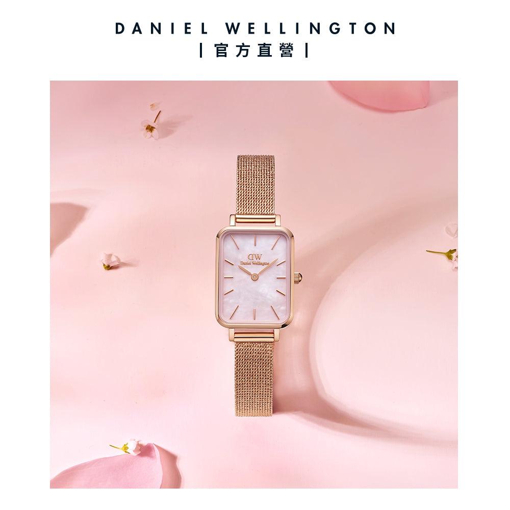  Shop Authentic Daniel Wellington Quadro Pressed Melrose Pink Dial Pink Mesh Bracelet Watch For Women - DW00100510 - Luxxuri
