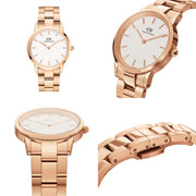  Shop Authentic Daniel Wellington Iconic Link White Dial Rose Gold Steel Strap Watch For Women - DW00100209 - Luxxuri