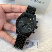  Shop Authentic Michael Kors Lexington Chronograph Black Dial Black Steel Strap Watch For Men - MK8591 - Luxxuri