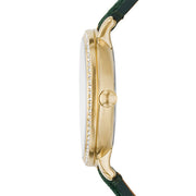  Shop Authentic Fossil Jacqueline Multifunction Moonphase Mother of Pearl White Dial Green Leather Strap Watch for Women - ES5244 - Luxxuri