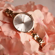  Shop Authentic Calvin Klein Graphic Silver Dial Rose Gold Steel Strap Watch for Women - K7E23646 - Luxxuri