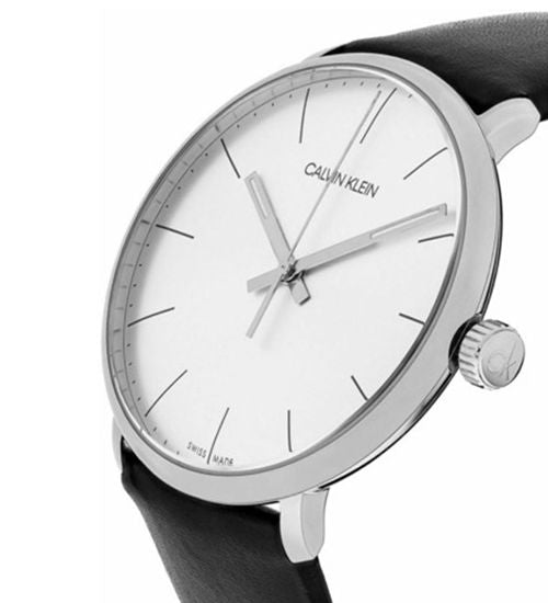  Shop Authentic Calvin Klein High Noon Quartz White Dial Black Leather Strap Watch for Men - K8M211C6 - Luxxuri