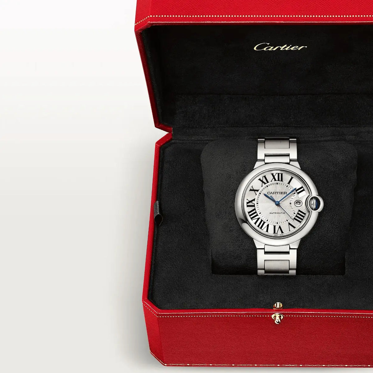  Shop Authentic Cartier Ballon Bleu De Cartier Silver Dial Silver Steel Strap Watch for Men - WSBB0049 - Luxxuri