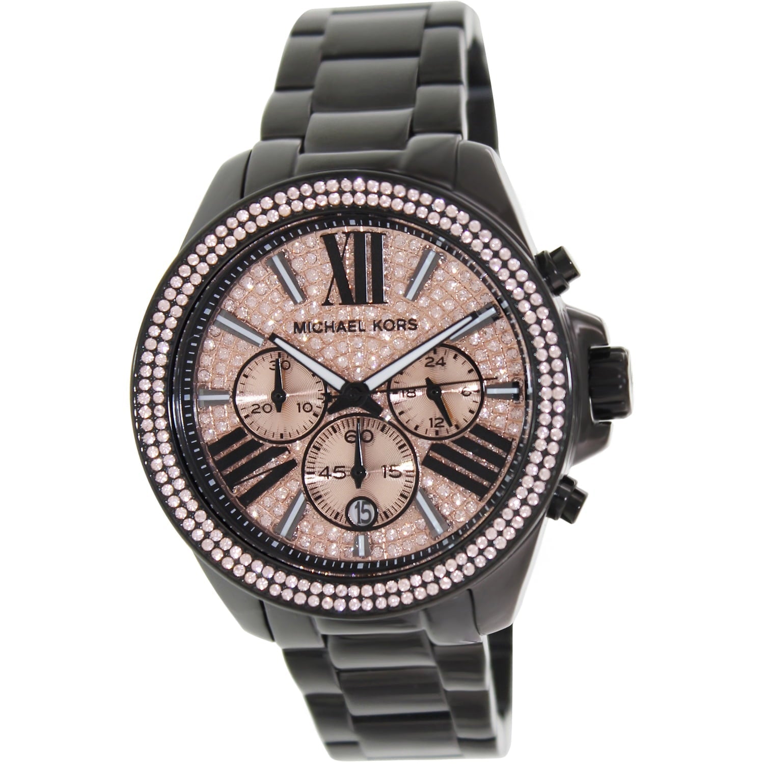  Shop Authentic Michael Kors Wren Chronograph Gold Diamonds Dial Black Steel Strap Watch for Women - MK5879 - Luxxuri