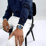  Shop Authentic Tommy Hilfiger Cooper Blue Dial Brown Leather Strap Watch for Men - 1791508 - Luxxuri