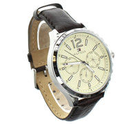  Shop Authentic Tommy Hilfiger Gavin Chronograph White Dial Brown Leather Strap Watch for Men - 1791467 - Luxxuri