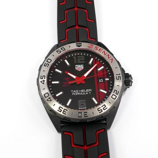  Shop Authentic Tag Heuer Formula 1 Senna Special Edition Black Dial Two Tone Rubber Strap Watch for Men - WAZ1014.FT8027 - Luxxuri