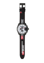  Shop Authentic Diesel Mega Chief Chronograph Silver Dial Black Leather Strap Watch For Men - DZ4512 - Luxxuri
