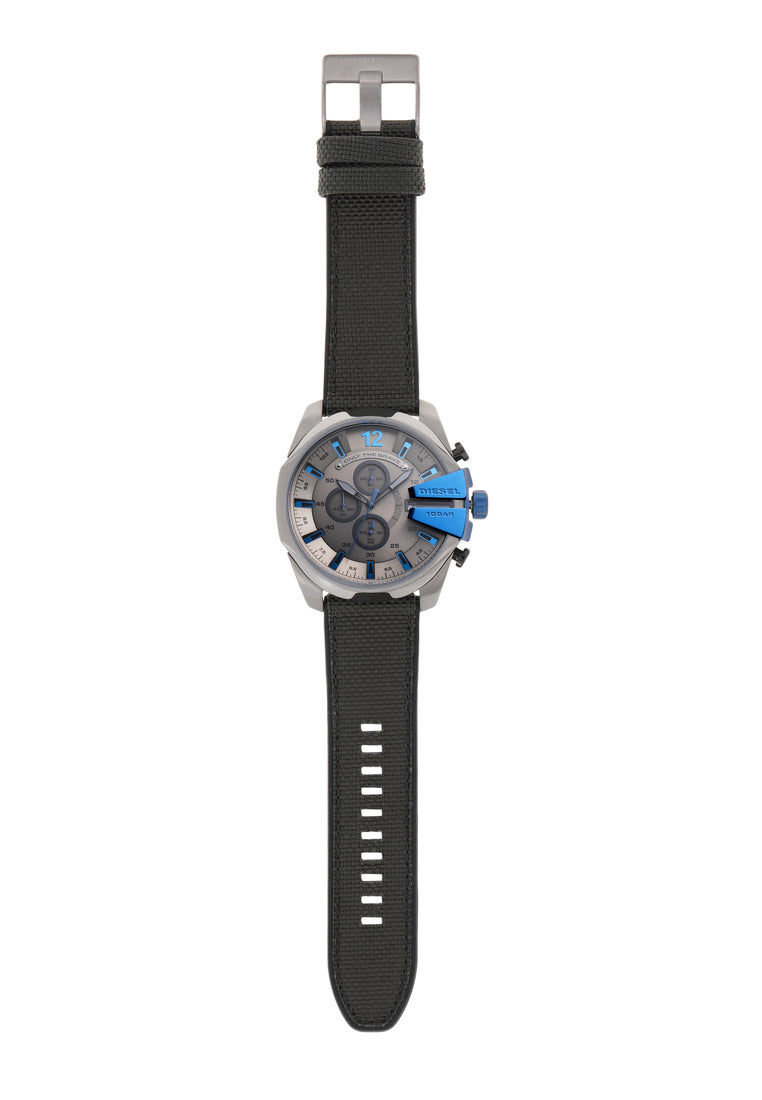  Shop Authentic Diesel Mega Chief Chronograph Black Dial Black Leather Strap Watch For Men - DZ4500 - Luxxuri