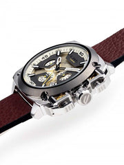 Shop Authentic Diesel BAMF Chronograph Beige Dial Brown Leather Strap Watch For Men - DZ7343 - Luxxuri