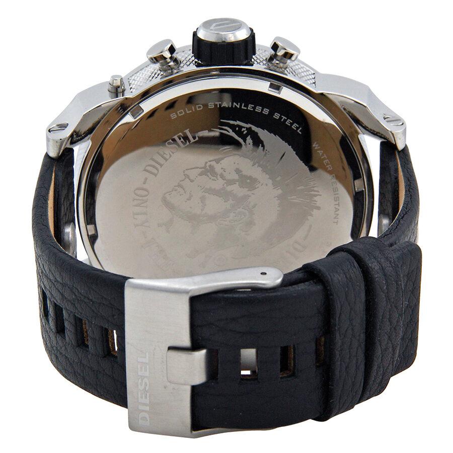  Shop Authentic Diesel Mr Daddy Chronograph White Dial Black Leather Strap Watch For Men - DZ7125 - Luxxuri