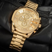  Shop Authentic Diesel Mega Chief Gold Dial Gold Steel Strap Watch For Men - DZ4360 - Luxxuri