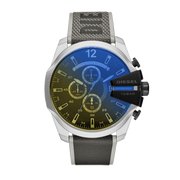  Shop Authentic Diesel Mega Chief Quartz Black Dial Grey Leather Strap Watch For Men - DZ4523 - Luxxuri