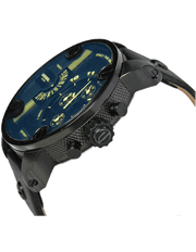  Shop Authentic Diesel Little Daddy Blue Dial Black Leather Strap Watch For Men - DZ7257 - Luxxuri